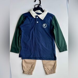 Tony Hawk Navy and Green Polo Shirt and Khaki Pants Set Size 2T NWT